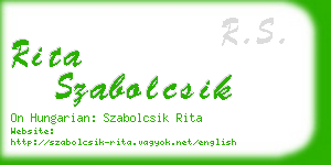 rita szabolcsik business card